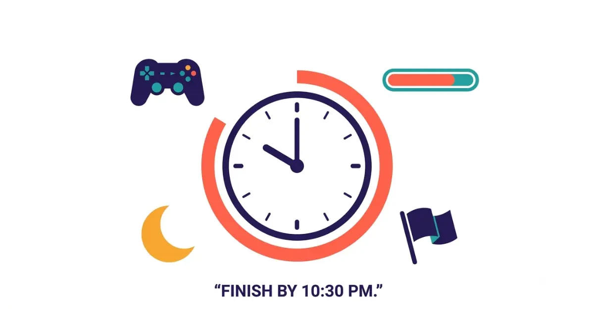 Vector illustration of Games you can finish by 10:30 p.m. in one evening
