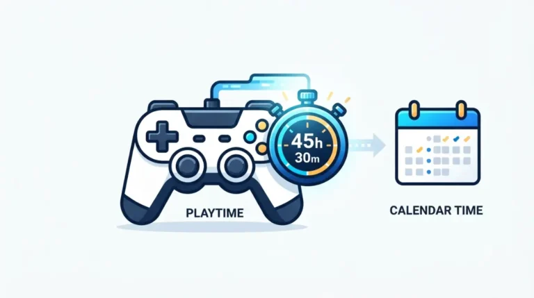 HowLongToBeat playtime versus calendar time illustration