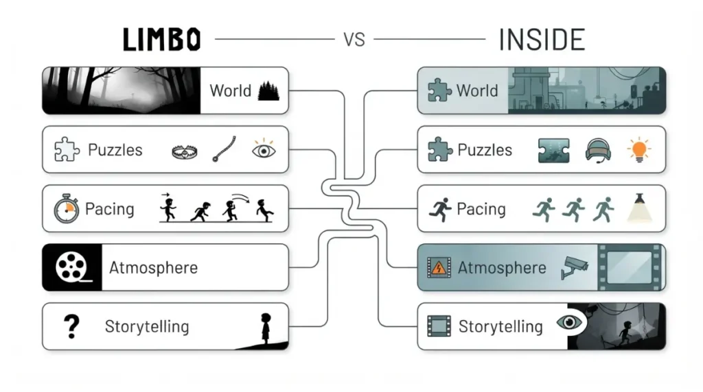 Limbo and Inside gameplay comparison for Limbo fans