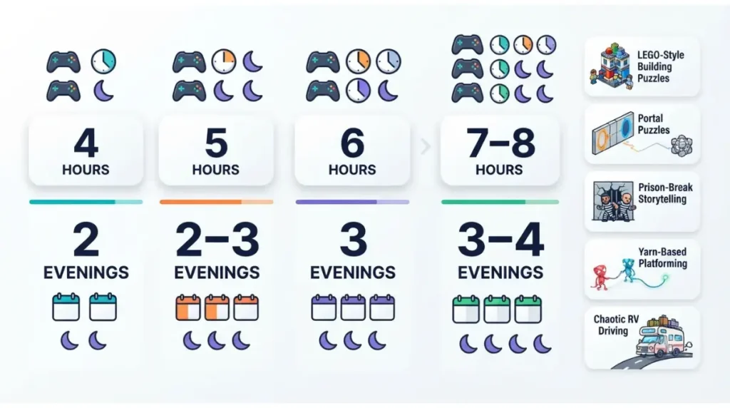 Short Co-Op game length from hours to gaming evenings