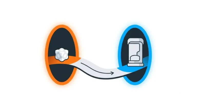 Vector illustration showing the recommended play order for Portal and Portal 2, with Portal 2 following the original Portal game.